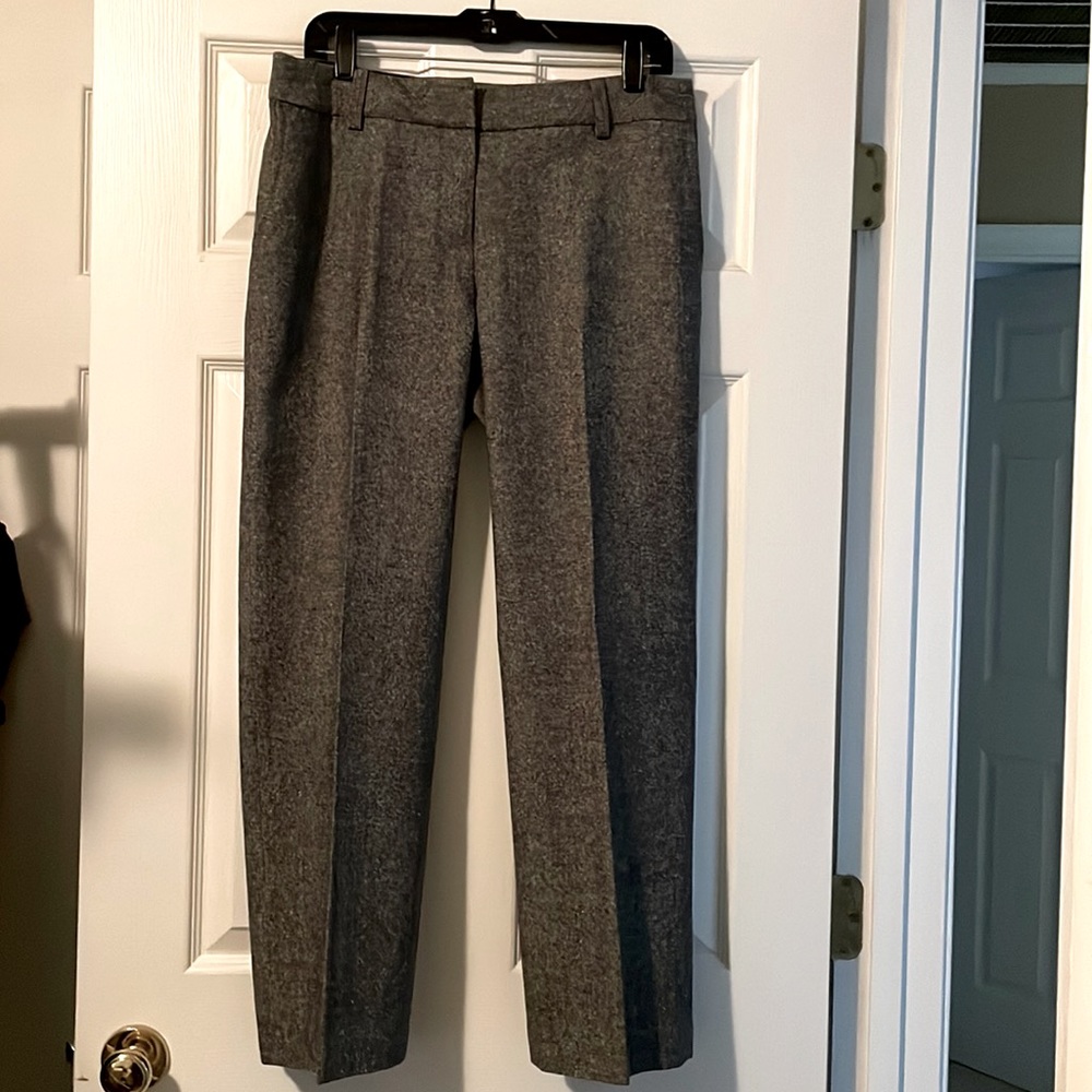 Liz Claiborne Sloane wool blend, fully lined, gray tweed dress pants